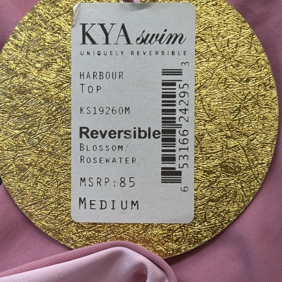 KYA Swim NWT Pink Blossom and Rosewater Newport Uniquely Reversible Bikini Top - Picture 10 of 10